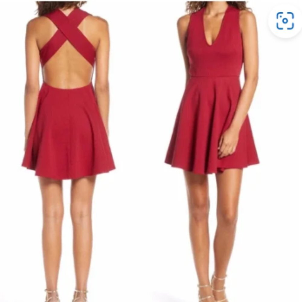 Lulu's Going Steady Backless Skater Dress